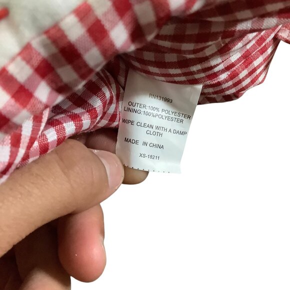 Babys My First Christmas Stocking Mud Pie Red White Santa Gingham 17” NEW - Picture 5 of 8